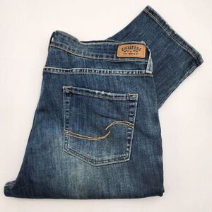 Signature By Levi Strauss Women Mid Rise Slim Cuffed‎ Denim Blue Jeans READ